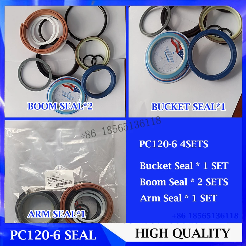 

Excavator Hydraulic Cylinder Seal Kit for Komatsu PC120-6 Boom/Arm /Bucket Cylinder Oil Seal