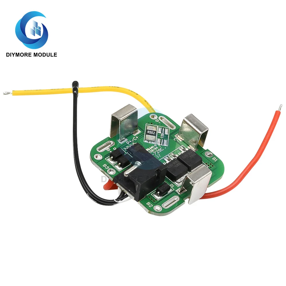 BMS 4S 14.8V 2MOS 18650 Lithium Battery Charging Protection Board DC Plug In with Cable For Power Bank/Electric Tools