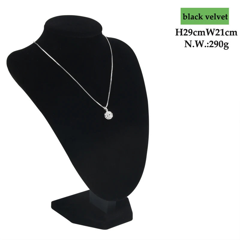 Black Velvet Model Bust Show  Jewelry Necklace Earring Display Pendants Mannequin Jewelry Stand Organizer