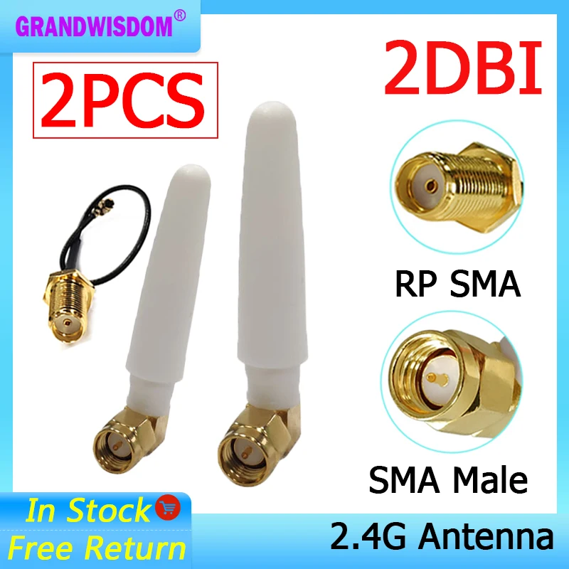 

2 шт., антенна 2,4G, 2 дБи, 2,4 ГГц, IPX ipex 1 sma