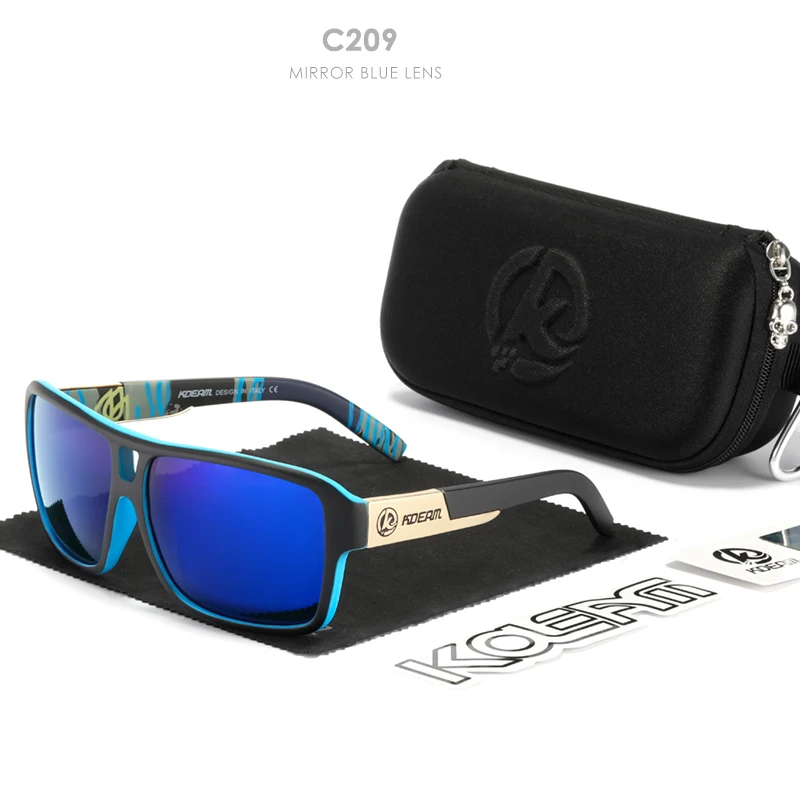 KDEAM Jam Lifestyle Herren-Sonnenbrille, polarisiert, quadratisch, übergroß, Blitzspiegel, Sonnenbrille, Hartbox im Lieferumfang enthalten – Detail 13