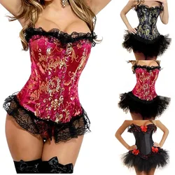 Women steampunk clothing gothic Plus Size Sexy Corsets Lace Up boned Overbust Bustier Waist Cincher Body shaper corselet S-6XL