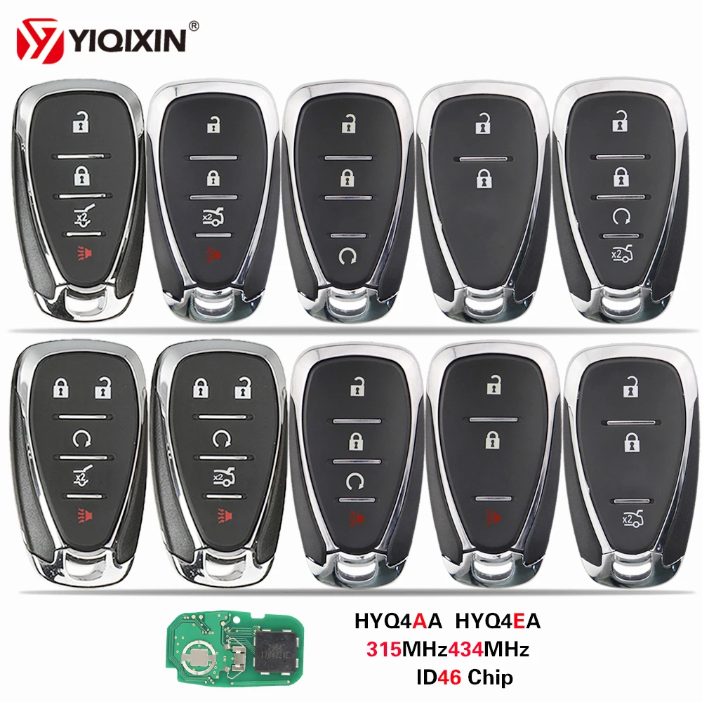 

YIQIXIN Smart Remote Key Fob For Chevrolet Camaro Equinox Cruze Malibu Spark HYQ4EA HYQ4AA 315/434MHz ID46 PCF7952 Origianl Chip