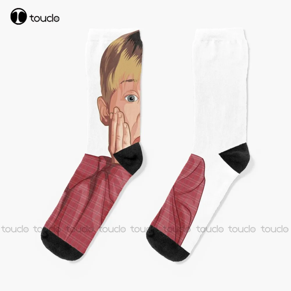 

Home Alone Socks Red White And Blue Socks Personalized Custom Unisex Adult Teen Youth Socks 360° Digital Print Christmas Gift