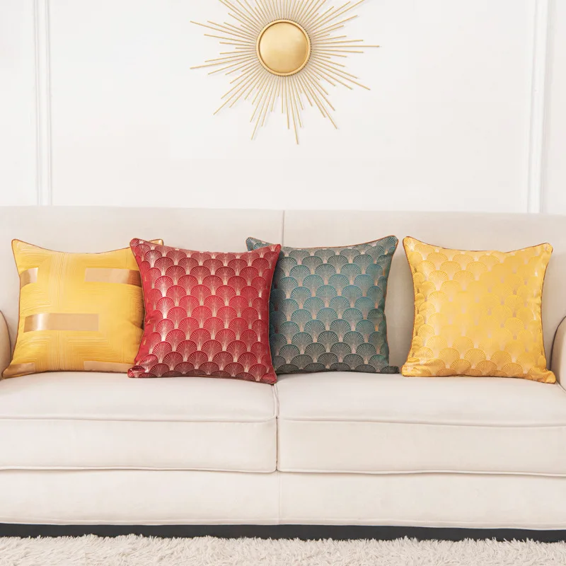 Light Luxury High Quality Sofa Cushion Covers Geometric Orange Yellow Pillowcases Home Party Chair Decoration Pillow Coves