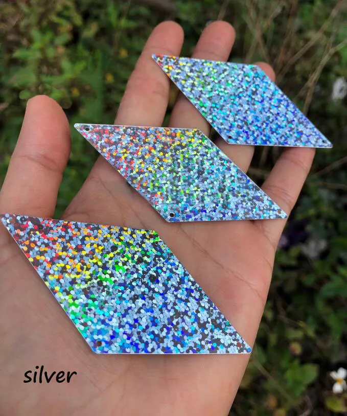 

800pcs 40*80mm Diamond Shape Loose Large Holographic gold,silver for Crafts Sew DIY Hologram Bag Garment Rhombus Sequin