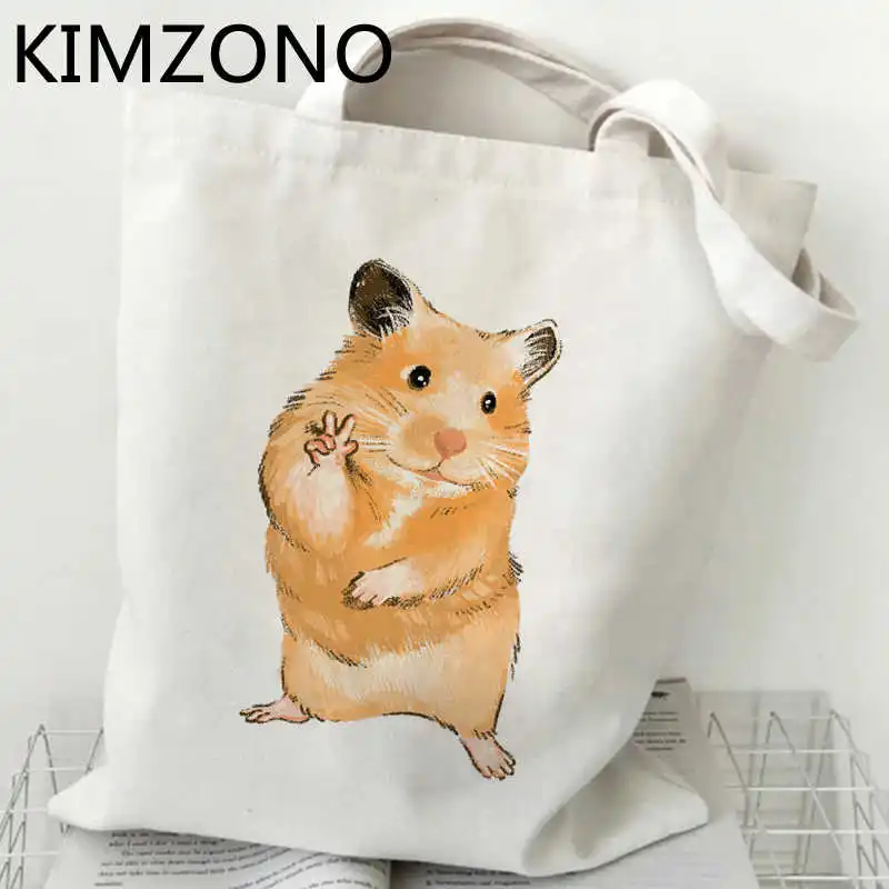 Hamster shopping bag eco bolsas de tela shopper reusable canvas bag sacola tote ecobag cloth custom