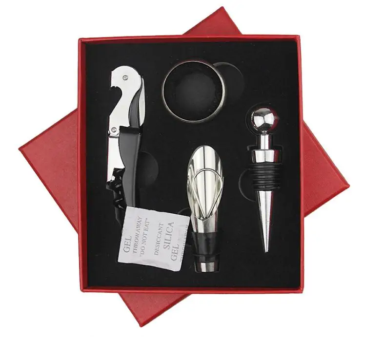 

72set 4pcs/set Wine Tool Sets Bottle Opener Wine Stopper Stainless Steel Wine Accessory Kit Gifts SN2608