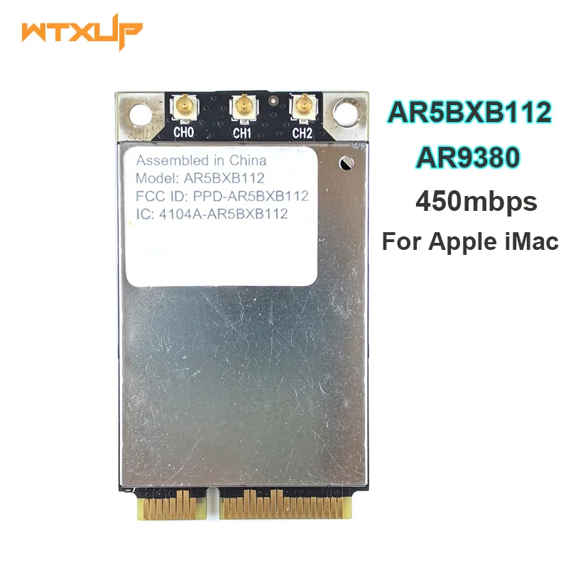 AR5BXB112 AR9380 Dual Band 450Mbps Wifi Mini PCI-E Wireless Card for Mac pro WlAN CARD