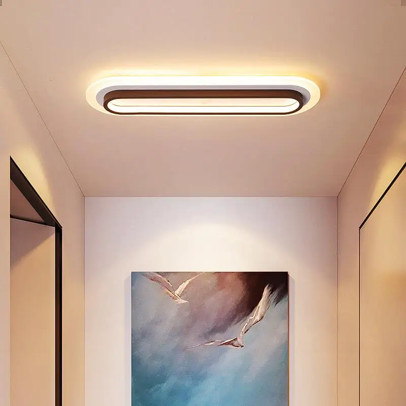 

Modern LED Office Ceiling Lamp Rectangular Minimalist Meeting Living Room Lights Aisle Corridor Supermarket Strip Lighting Light