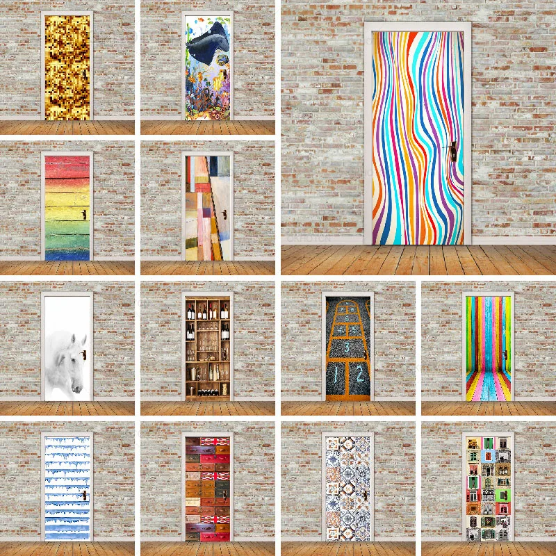 

PVC Refrigerator Door Sticker Colorful Abstract Islamic Pattern Waterproof Self-adhesive Decorative Poster Wallpaper Decal Mural