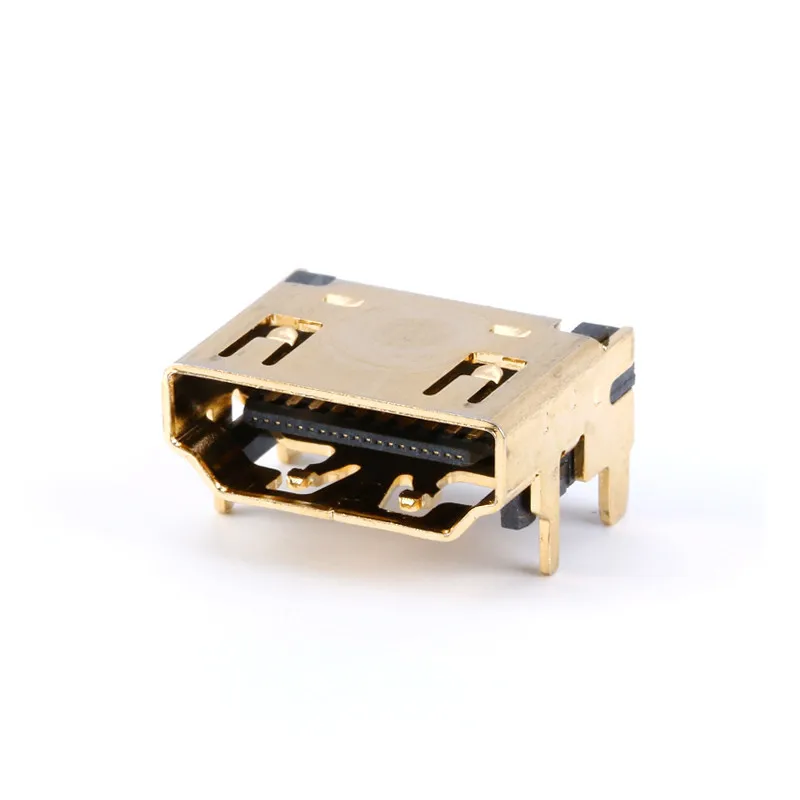 5PCS HDMI-Compatible Female Jack/Socket Connector 19PIN 19P Right Angle SMT SMD 90 Degree Gold-Plated HD 19 PIN