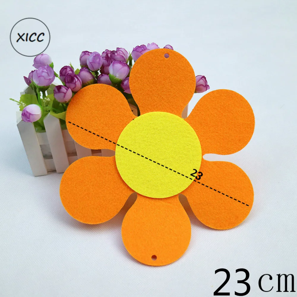 T-N 22cm adesivi murali fiori colorati tessuto feltro spesso decorazione scuola materna appendiabiti Non tessuto accessori artigianali fiore fai da