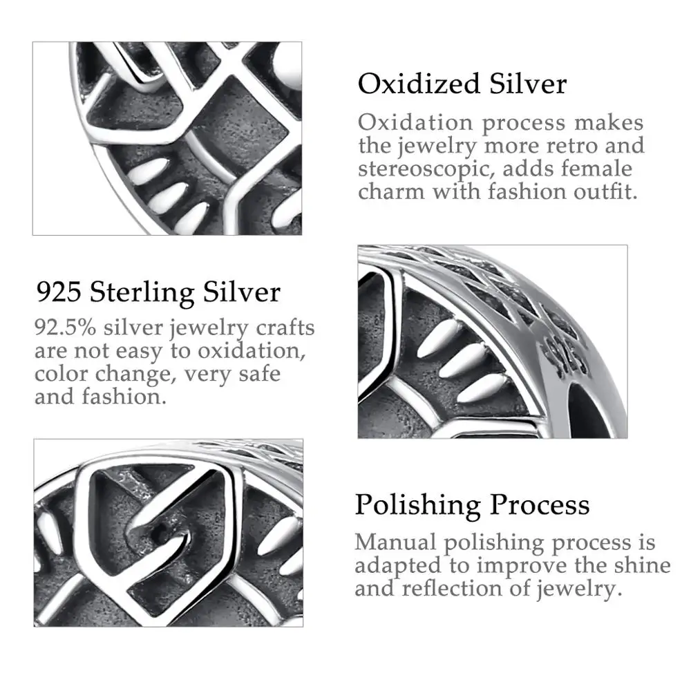 EUDORA 925 Sterling silver good luck flower Celtics knot bead charm pendant with box Fine Jewelry Valentine's Day gift CYZ128 image 4