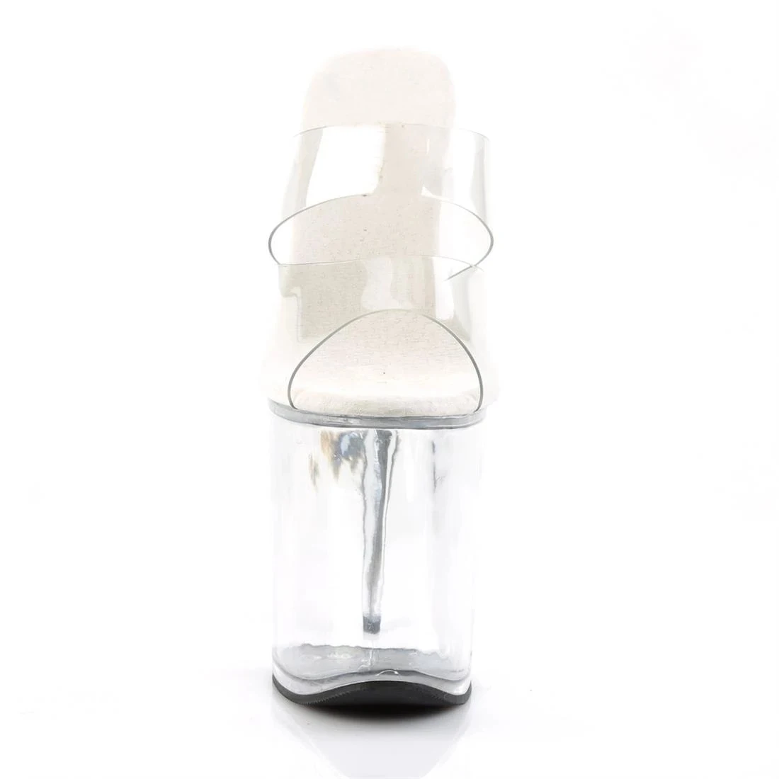 Pure transparent uppers crystal sole 20cm high heel slippers, model banquet stage performance with 8 inch sexy party slippers