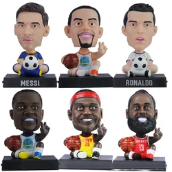 1PC Cute Football USA Basketball Star Doll Figurines Miniatures Car Shook Head Resin Ornament Home Decorations Accessories