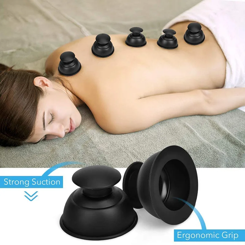 Silicone Cupping Ventosa, Conjuntos de Terapia, Massageador, Anti Celulite para Massagem Corporal Facial, Tecido Profundo, Massagem, 12Pcs