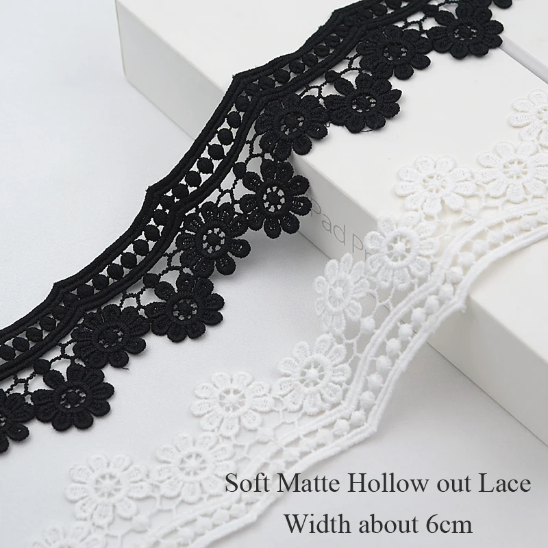 6cm width Soft matte hollow out lace Accessories neckline lace collar sewing trims Guipure Floral Dress Fabric