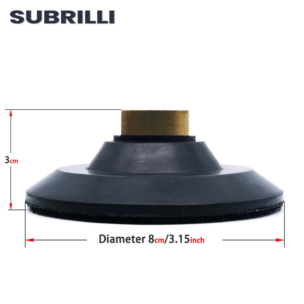 Sujetador de respaldo de goma para amoladora angular, almohadilla de pulido de diamante M14 5/8-11, rosca 75/80mm, 3"