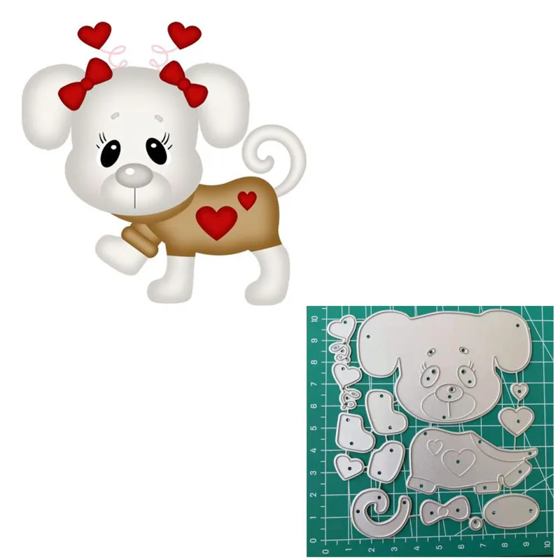 2021 New Dog Bow Metal  Cutting Dies Love Valentine scrapbooking die cuts Album Paper Card Craft Embossing Dies