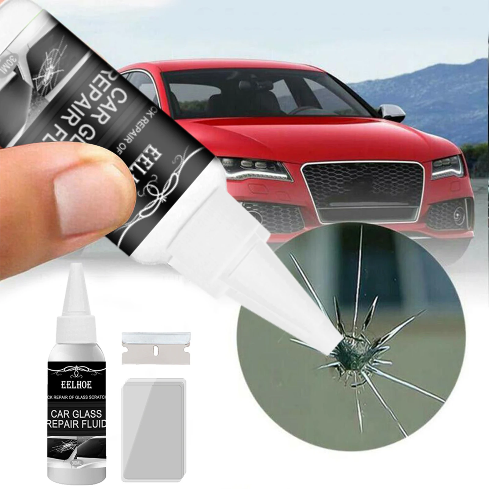 30ML Professional Car Windshield Crack Repair Suit Gel DIY Vehicle Window Glass Maintain Agent Suit Kit Auto Window Care