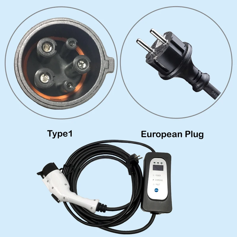 EV charger Electric Car Schuko plug EVSE Charging Cable Type 2 Type 1 for leaf electric vehicle Manufacturer Factory ANDAIIC