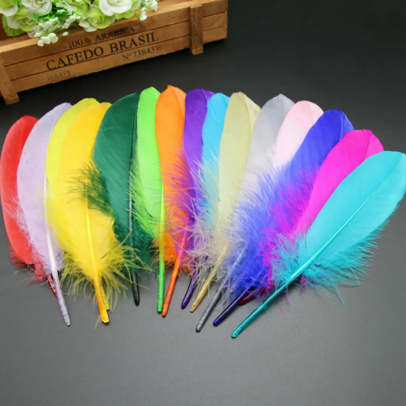 14-20cm Goose Feathers Big Flutter Plumas Fluff Hair Craft Feather Wedding Party Plume Diy Hard Flutter Swan Feather Wholesale