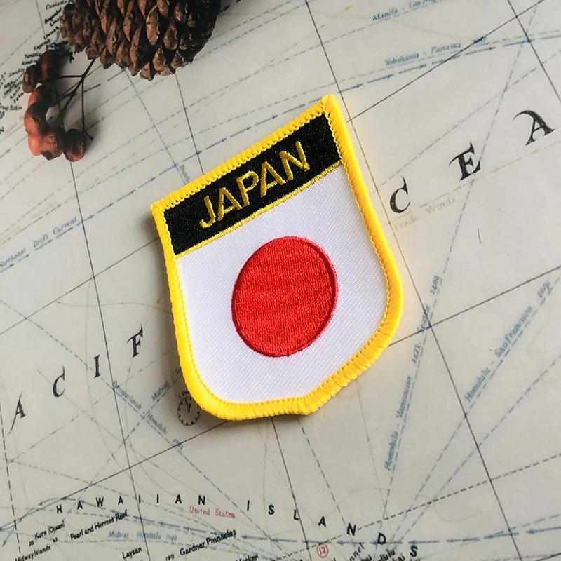 Japonia flaga narodowa łaty do haftu odznaka tarcza i kwadratowe szpilki jeden zestaw na tkaninie opaska dekoracja plecaka