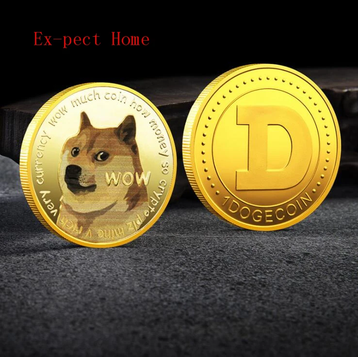 

Beautiful Gold Plated Dogecoin Commemorative Coins Cute Dog Pattern Dog Souvenir Collection Gifts