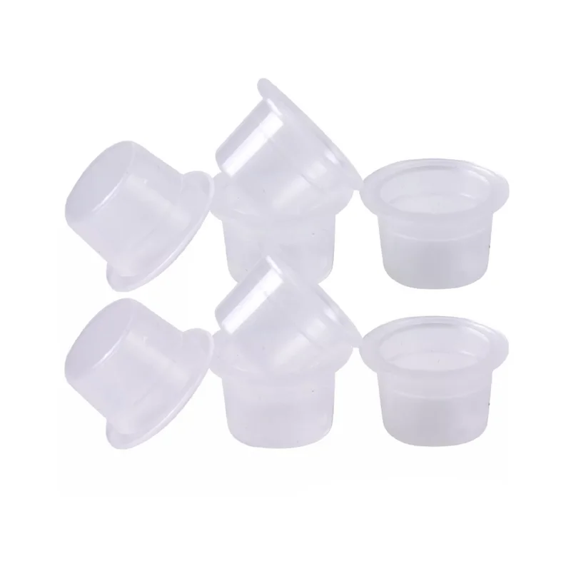 100pcs Microblading S/M/L Plastic Disposable Tattoo Ink Cups Permanent Makeup Pigment Clear Holder Container Caps