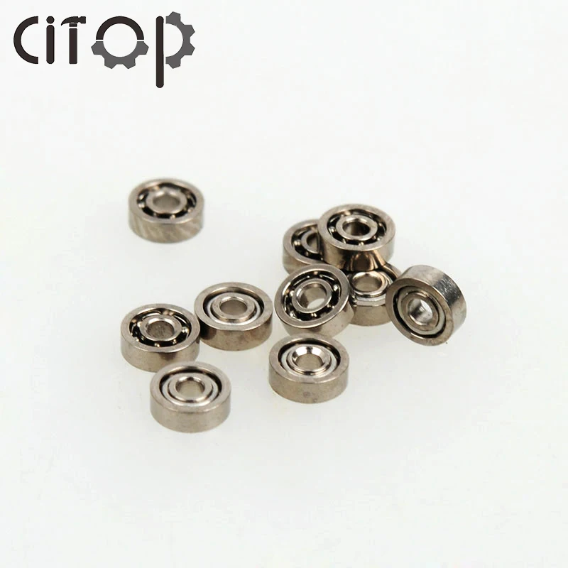 

10pcs/set Silver Tone 681ZZ Ball Iron Deep Groove Bearings Metal Open Micro Miniature Mini Ball Bearings 1*3*1mm Repair Tools