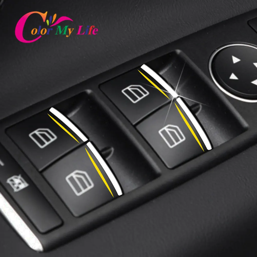 Color My Life 7Pcs/Set ABS Chrome Window Lifter Switch Button Decoration Cover Trim for Tesla Model S X 2012 - 2020 Accessories