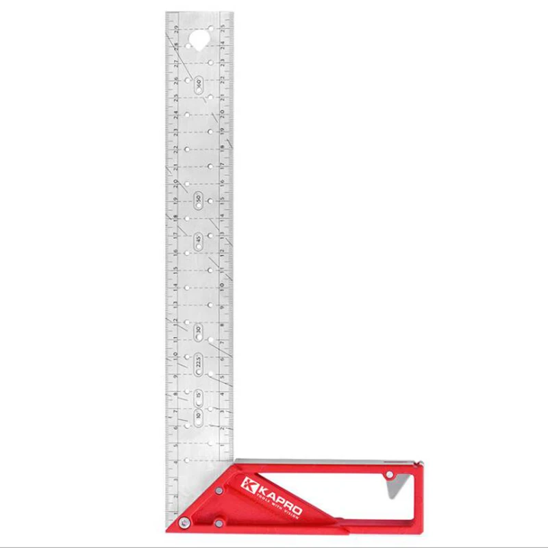 KAPRO Stainless steel High precision 90 degrees Square Woodworking Label Underline Turn ruler architecture Measuring ruler