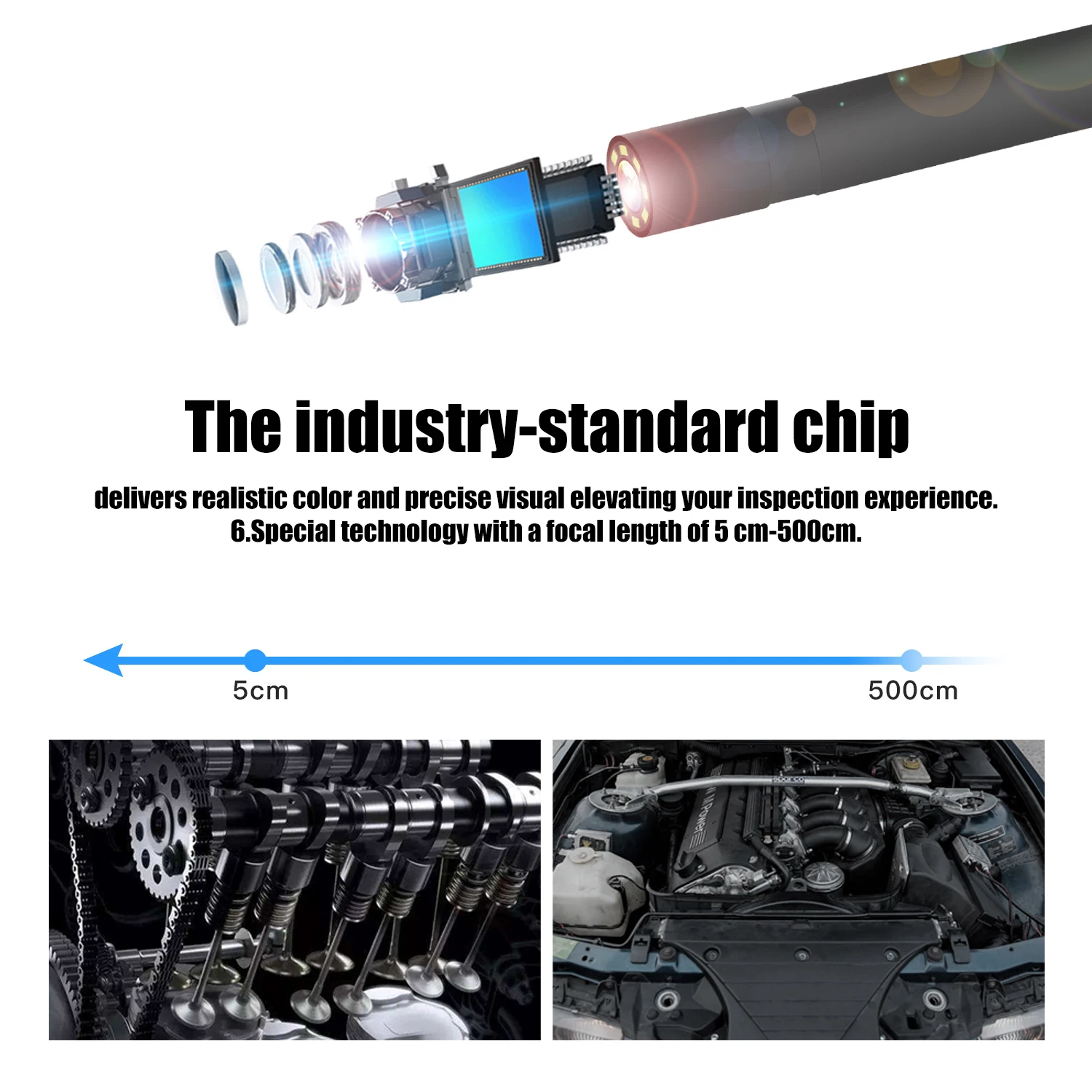 Caméra endoscopique WIFI F270, objectif 8mm, hd 1080p, IP68, étanche, avec 8 led à luminosité réglable
