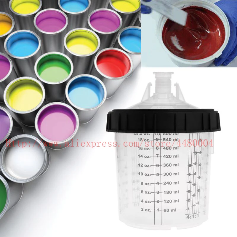 10 Chiếc Phun Sơn Trộn Cúp Cúp Sơn 160/400/600/800Ml Bình Loại H/O Nhanh Cốc Xả Ly Đo Lường