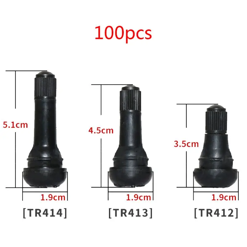 100pcs TR414/TR413/TR412 Rubber Tire Valve Cap Car Truck Tubeless Tyre Valve Stem Cover Rubber Tire Stem Caps Car Accessories