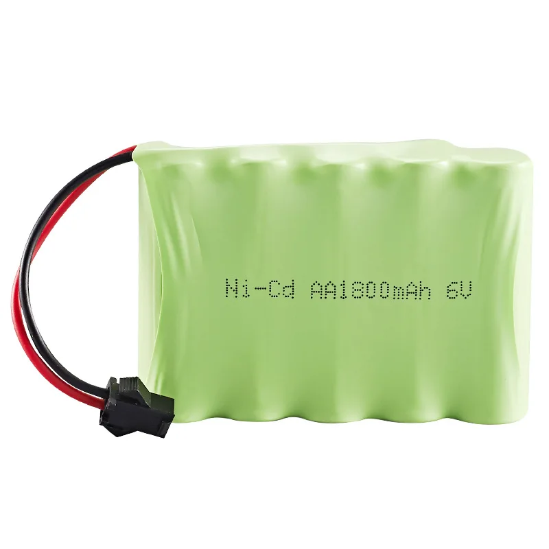 Bateria recarregável ni-mh, 6v, 1800mah, para brinquedos rc, carros, tanques, caminhões, robôs, barcos, armas, modelo 6.0v, 1800mah, bateria nimh