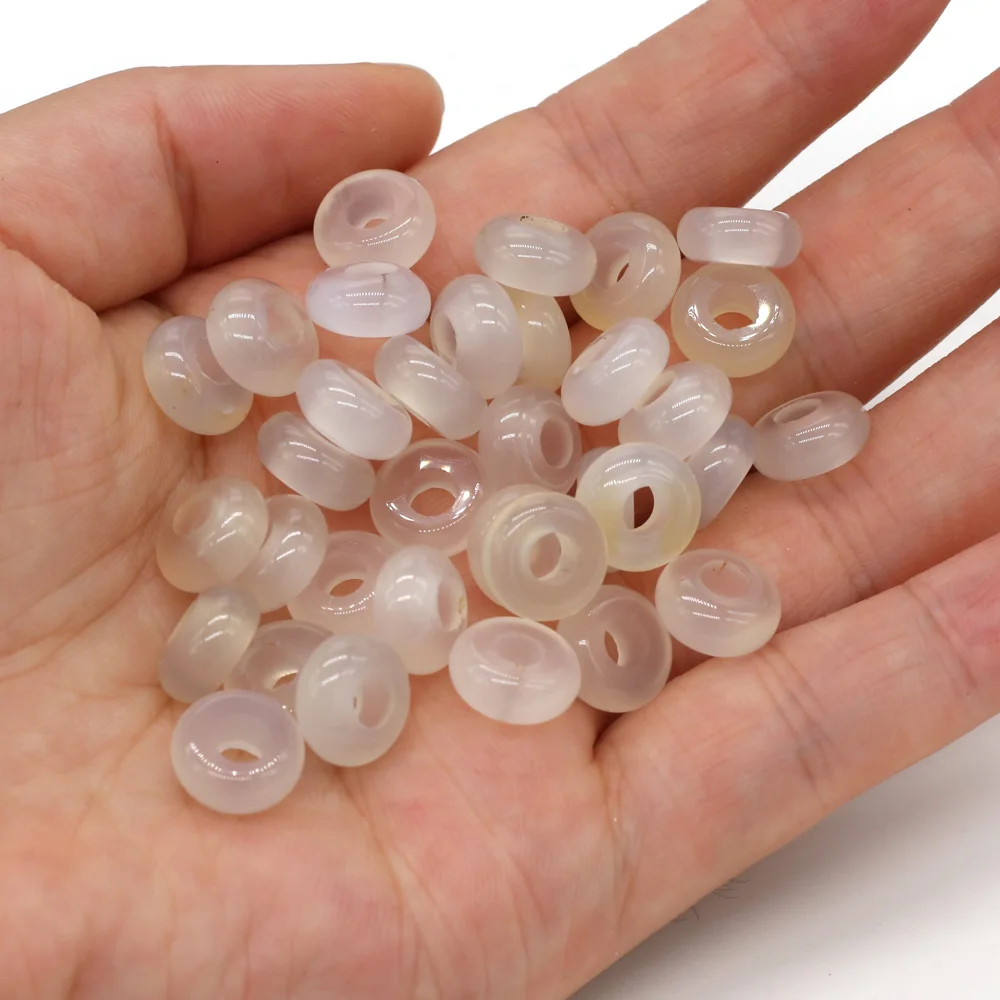 Großhandel 100 Stück Natursteinperlen, großes Loch, Abacus-Form, Agts-Steinperlen für die Herstellung von Schmuck, Halsketten, Loch 4 mm, Größe 5 x 10 mm – Detail 19