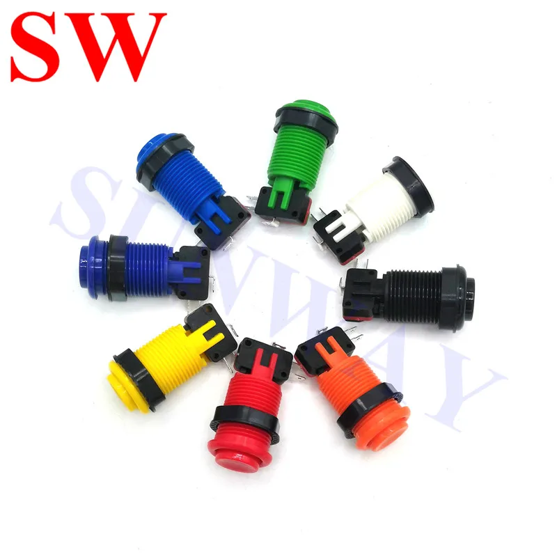 1 개/몫 아케이드 푸시 버튼 보라색 Happ 미국 스타일 긴 스위치 8 색 멀티 아케이드 MAME Jamma 게임