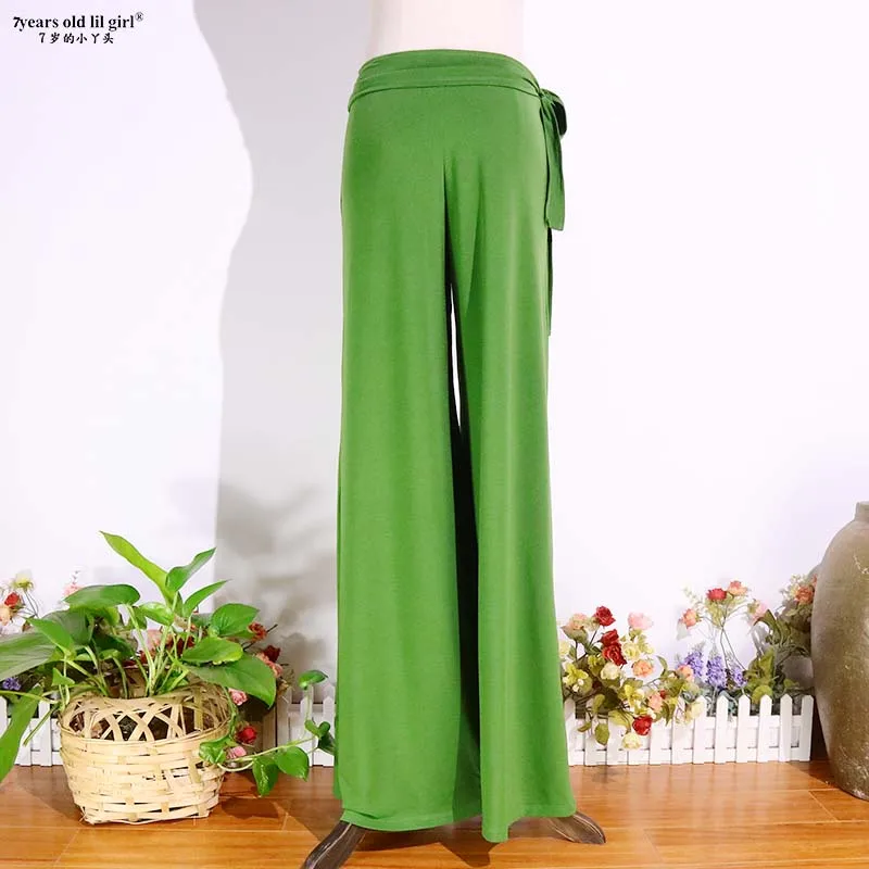 Belly Dance Bell-Bottom Pants Norwegian Hemp Farts Curtain Slit NA01