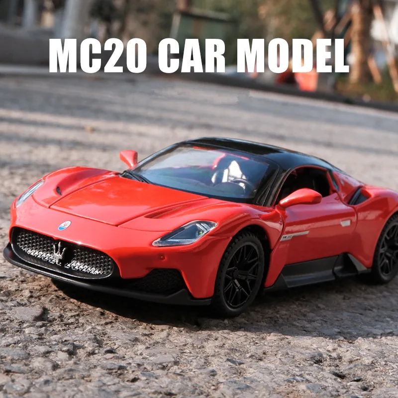 1:32 Maserati MC20 Cabrio Alloy Sports Car Model Diecast Metal Simulation Toy Car Model Collection Sound and Light Kids Toy Gift