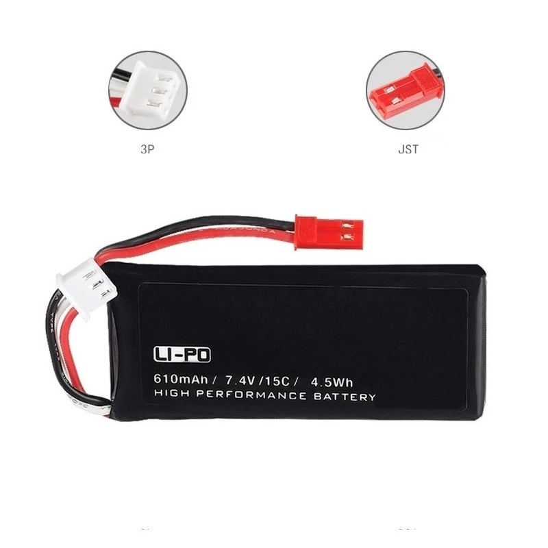 1-5Pcs7.4V 15C 610mAh Lipo Battery Quadcopter Spare 7.4V Rechargeable battery For RC toys X4 H502S H502E H216A accessories