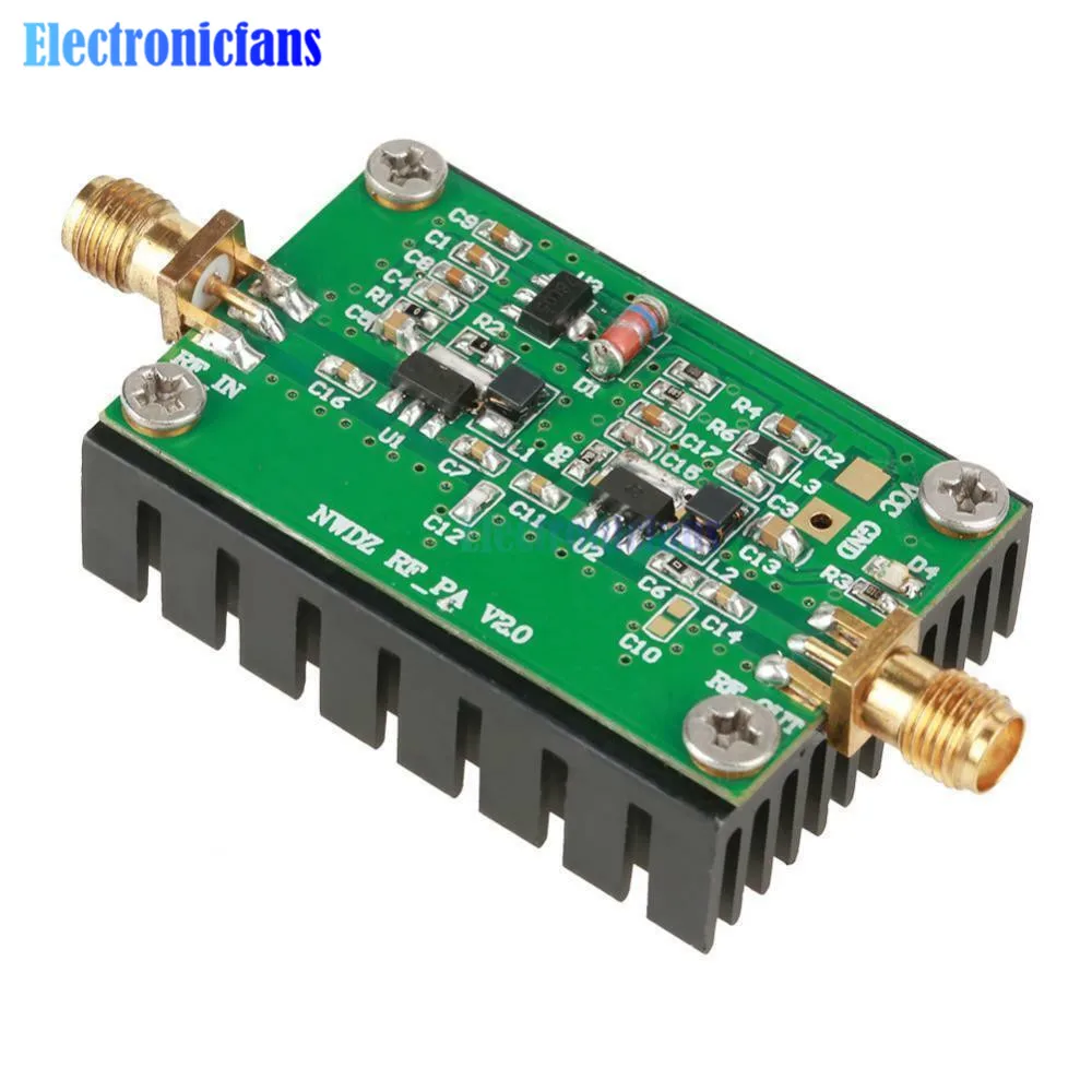 New 2MHZ-700MHZ RF Power Amplifier 3W 20dB Low Noise Broadband RF Power Amplification Module for HF VHF UHF FM Transmitter Radio