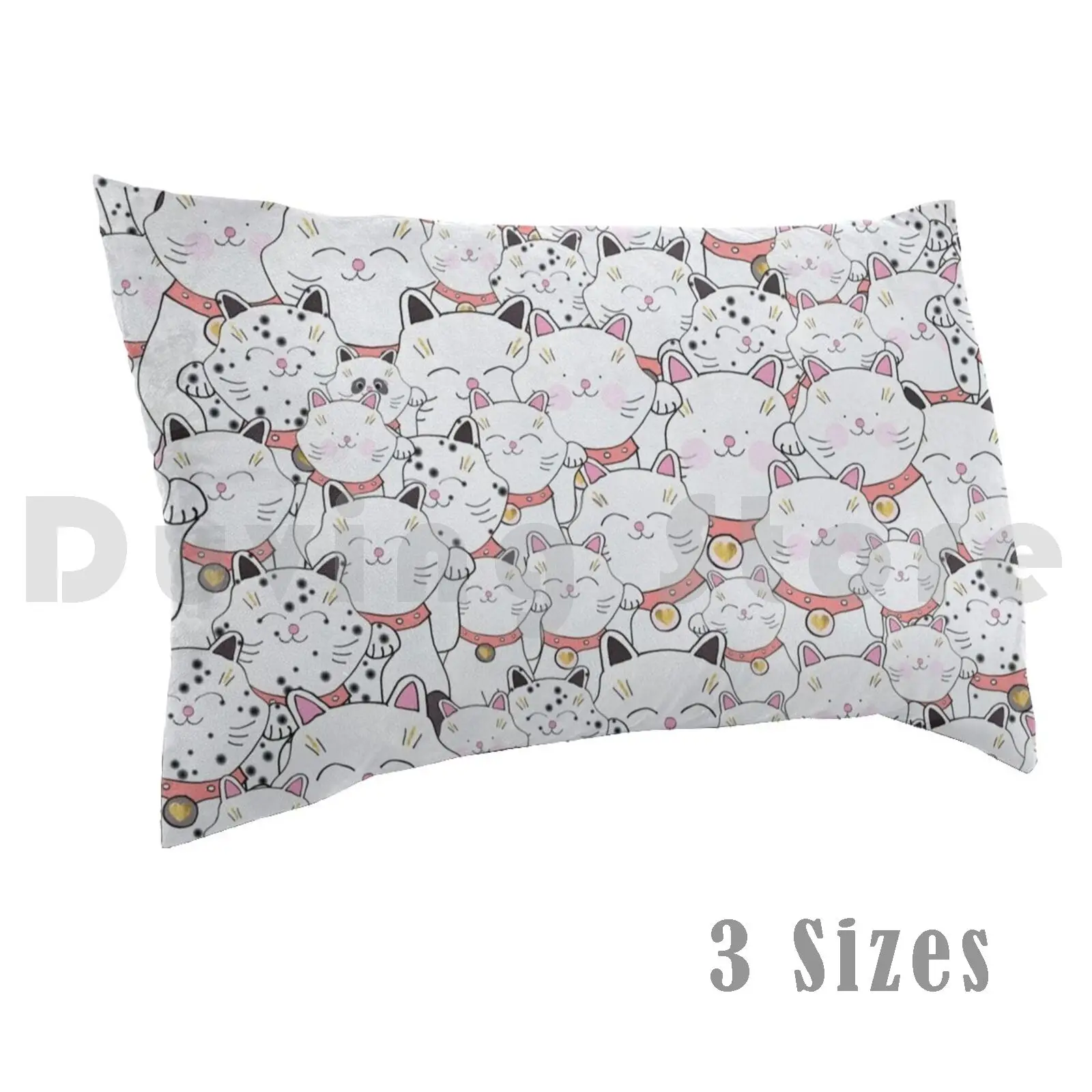 Funda de almohada Find The Panda-Lucky Cats impresa 50x75 Lucky Cat Maneki Keko Cat Cat Lover Crazy Cat Mom Cat