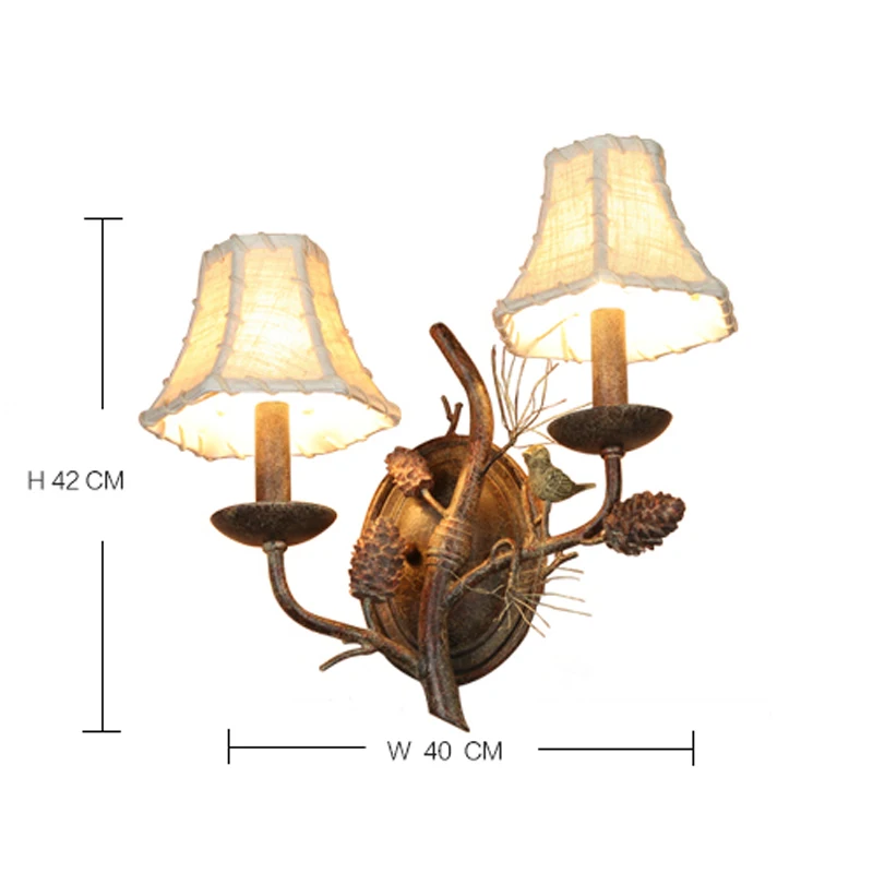 Restaurant Coffee Shop Lighting American Country Bird Nut Theme Retro Villa Corridor Balcony Hotel And Sconce Led Wall Light
