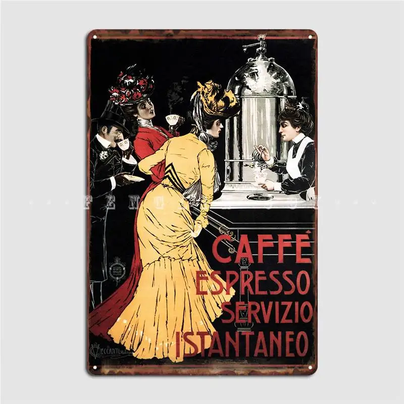 Caffe Espresso Servizio Istantaneo Vintage Italian Advertisement Metal Plaque Poster Create Club Bar Tin Sign Poster