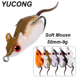 YUCONG 1PX Soft Mouse Bait 50mm-9g Sinking Fishing Lure Shore Casting Rubber Wobblers Silicone Swimbait Sneakhead Isca Pesca