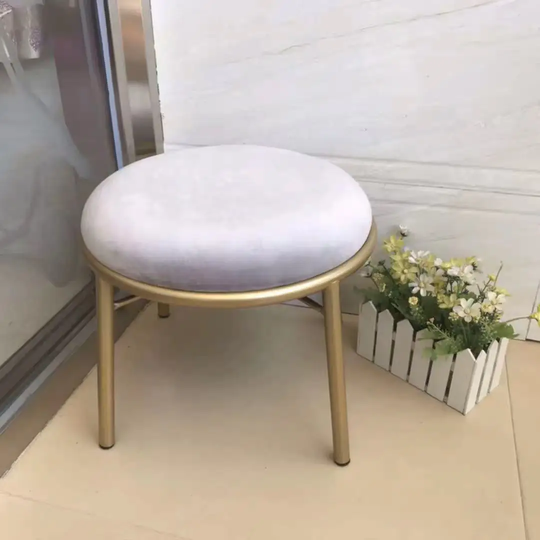 

табурет кухонны Modern Simple Furniture Iron Art Light Luxury Golden Girl Makeup Stool Web Celebrity Bedroom Children Low Stools