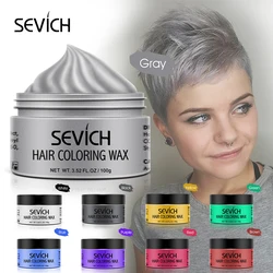 Sevich 9 Color Hair Color Wax For Men and Women One-time Temporary Hair Color Cream Gel 100g Grandma Grey Color Hair Styling