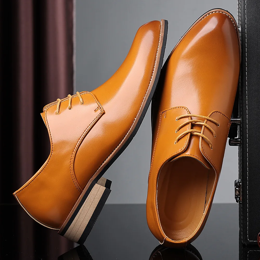 2023 The new High Quality Brand Men Formal Shoes Men Oxford Leather Dress Shoes Fashion Business Men Shoes Pointed Wedding Shoes